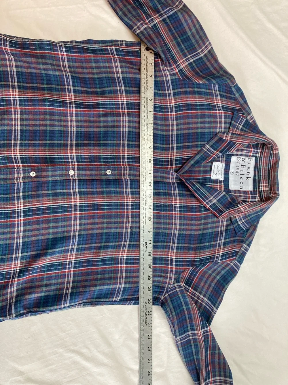 Frank & Eileen Plaid Button-Down Shirt in Navy, Red & Green - Picture 5 of 7